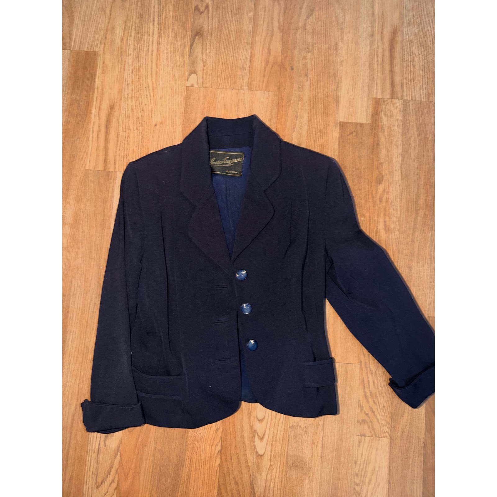Vintage Arnold Constable Fifth Avenue Navy Blue Blazer 3 Button Jacket New York